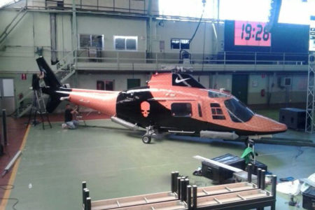 Helicóptero rotulado en vinilo